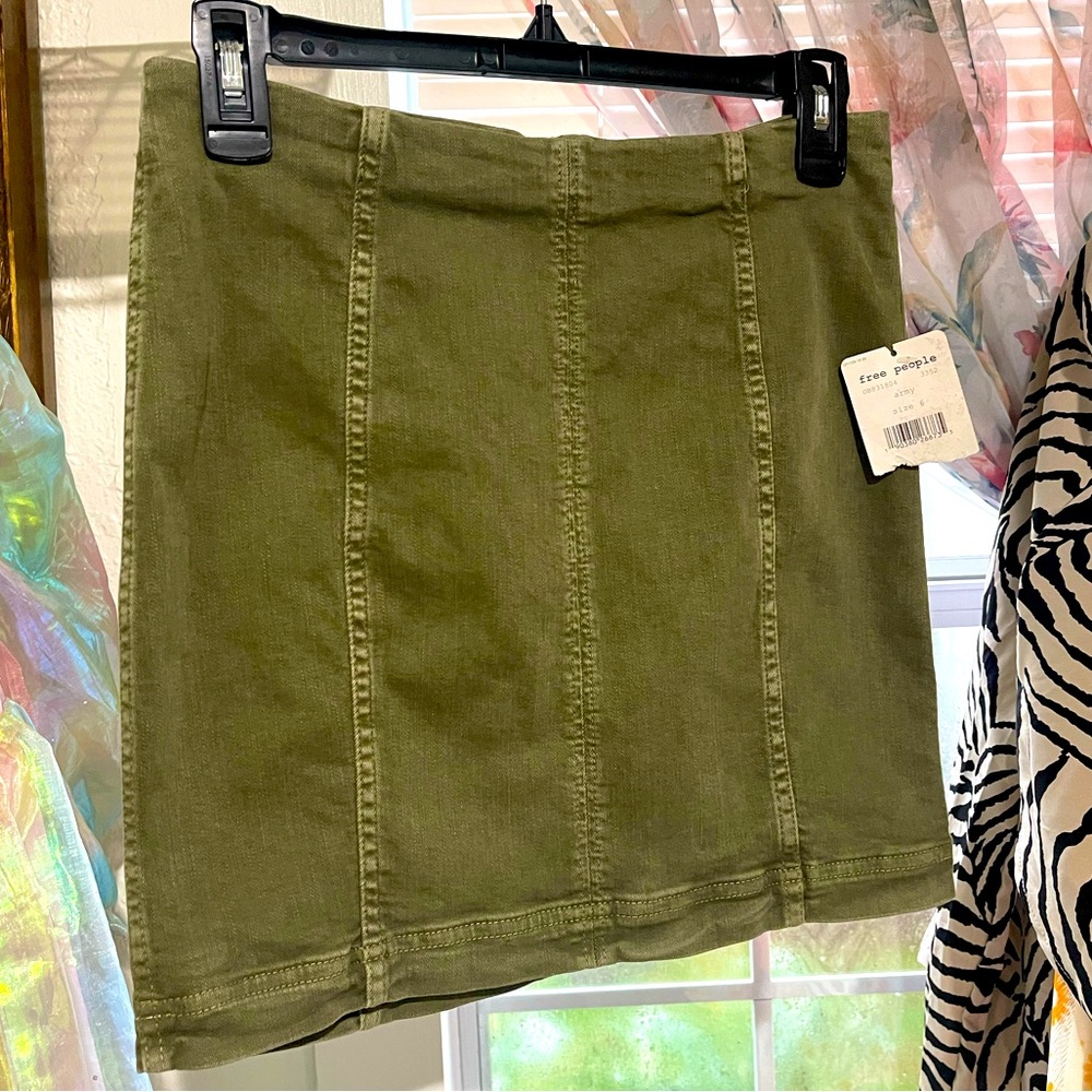 Free People Army Green Skirt